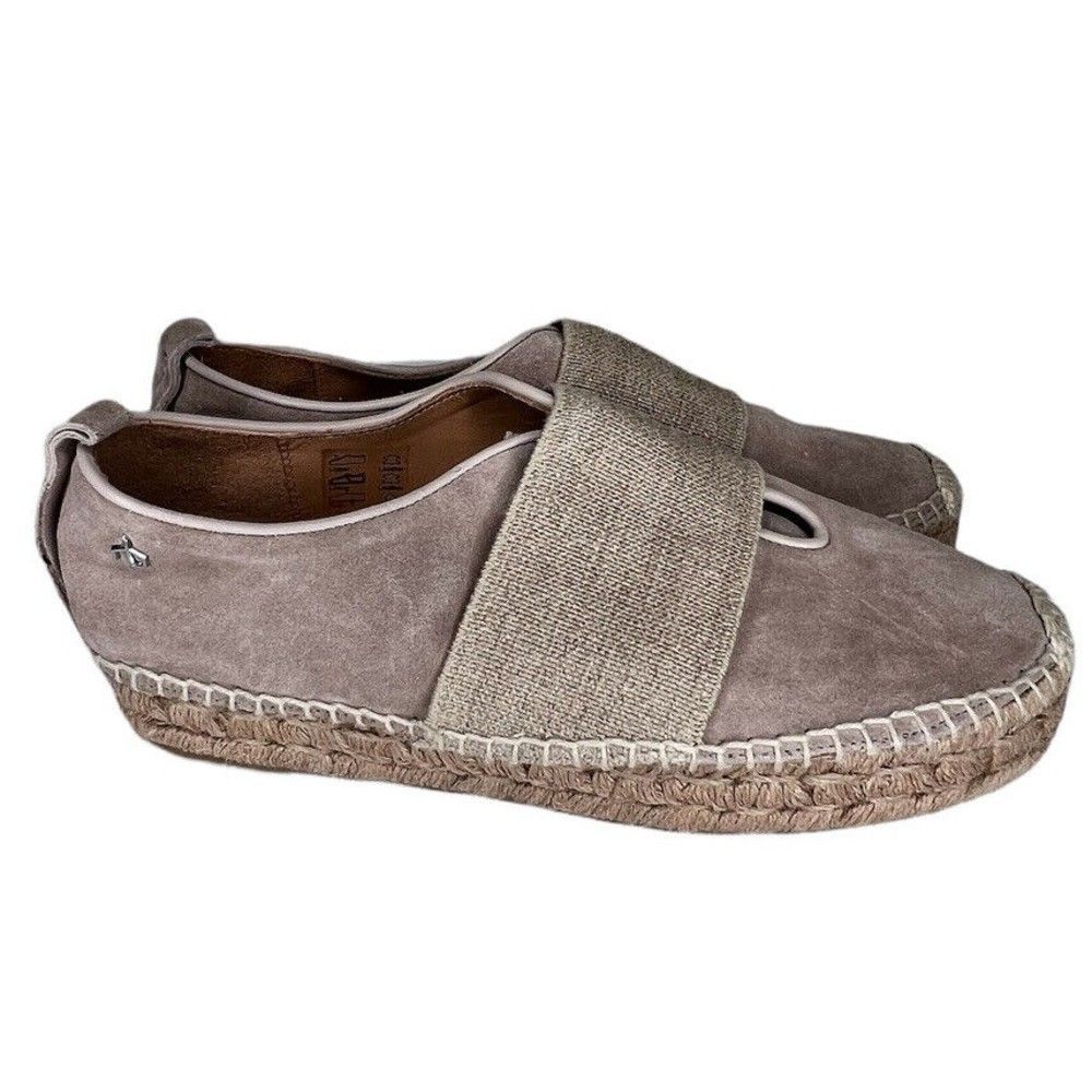 Rag & Bone Womens‎ Nina Tan Smoke Suede Slip-On Platform Espadrilles Sz 9.5/39.5